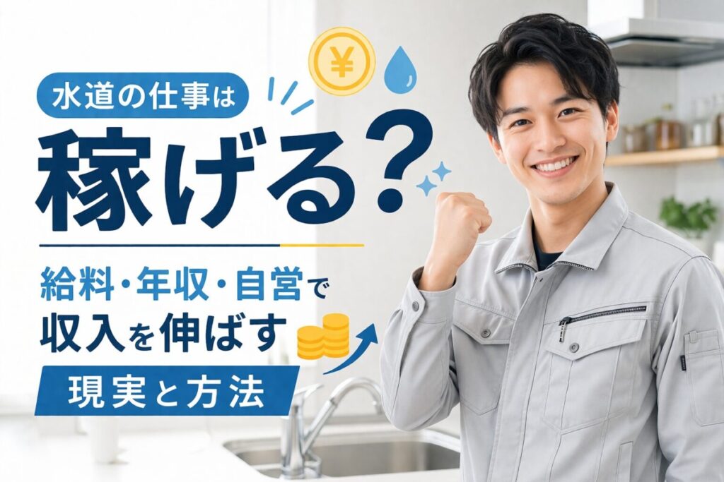 水道の仕事は稼げる？給料・年収・自営で収入を伸ばす現実と方法